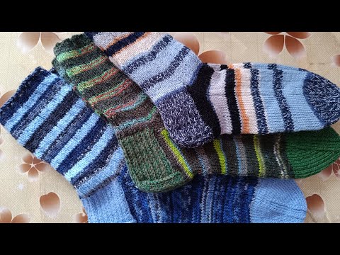 Видео: Остатки носочной пряжи - в дело!