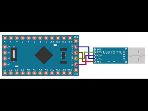 Видео: Прошивка arduino pro mini с помощью USB/TTL Adapter