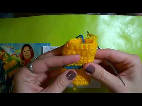 Видео: Столбики без накида вяжем по кругу, лицевые петли, изнаночные петли,двусторонее вязание