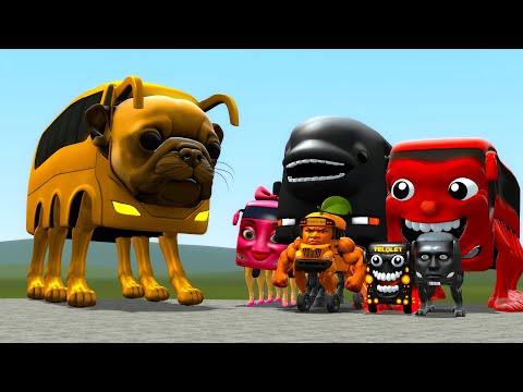 Видео: Новый Pibblobus против полностью итальянского семейства автобусов ИИ Brainrot в Garry's Mod