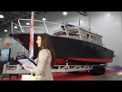 Видео: Морской Катер из САРАТОВА за 30 Миллионов. Moscow BoatShow 2020 / Алюминиевый Катер T Rex 40