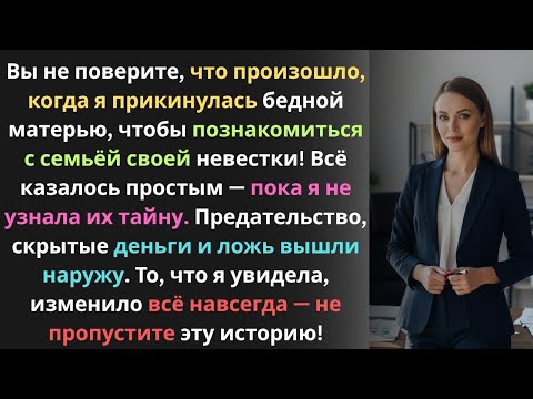 Видео: Я прикинулась бедной матерью, знакомясь с семьёй невестки — и вскоре узнала нечто шокирующее…