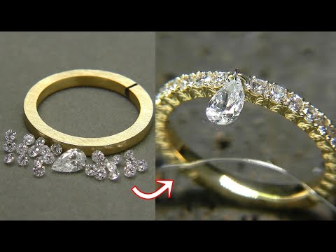 Видео: Изготовление кольца с бриллиантом | Ювелирные изделия ручной работы из золота и платины