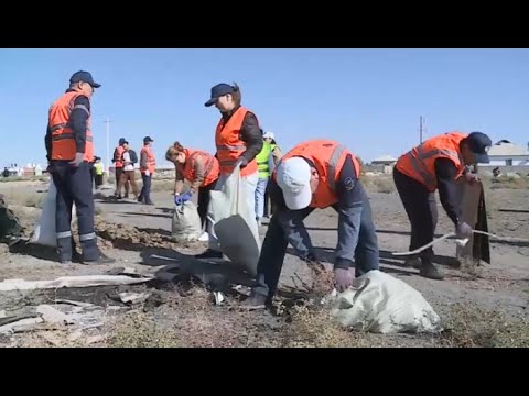 Видео: Экоакцию организовали железнодорожники Туркестана