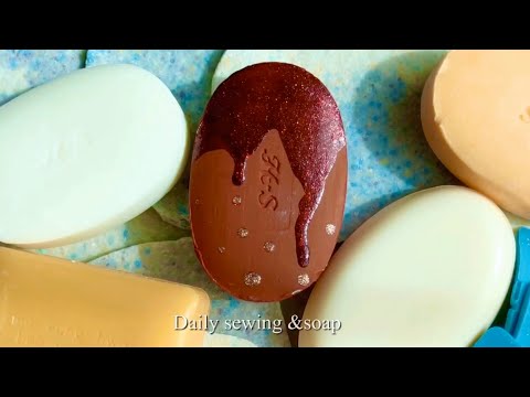 Видео: Soap cutting. Breaking recycled soap plates. Soap ASMR. резка мыло АСМР.  Satisfying video /7/