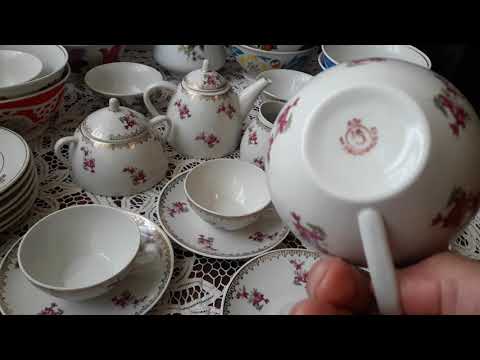 Видео: Советский фарфор! Сервиз и пиалы "Первомайский фарфоровый завод"👍🏻👍🏻👍🏻💖