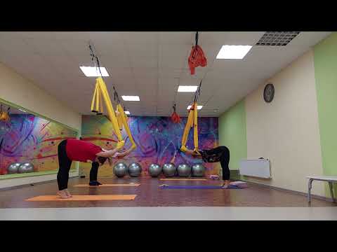 Видео: Аэройога. Средний уровень. 23 июня 2022.