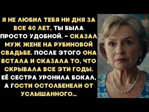 Видео: Я не любил тебя все 40 лет, ты была просто удобной — сказал муж жене на годовщине  Гости остолбе