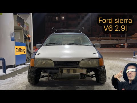 Видео: Ford Sierra v6 Russian winter street drifting | Как влететь в бруствер и вытащить жигу из кювета