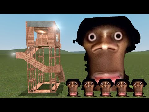 Видео: Семья Аухх против башен в Garry's Mod