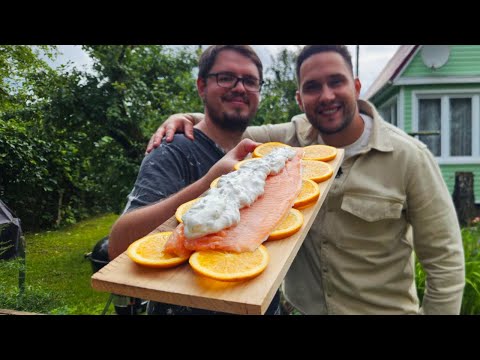 Видео: Невероятная ФОРЕЛЬ на КЕДРОВОЙ ДОСКЕ. В гостях Дмитрий Rus Grill