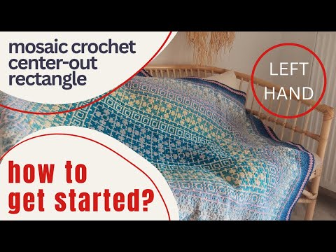 Видео: Прямоугольный центр — наше мозаичное вязание крючком. Как начать? Левша.