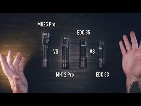 Видео: СРАВНЕНИЕ ФОНАРЕЙ NITECORE  EDC33, EDC35, MH12 PRO, MH25 PRO