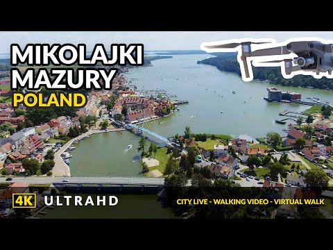 Видео: Mazury ❤️ Mikołajki Drone Воздушные кадры, живущие в Польше 4K