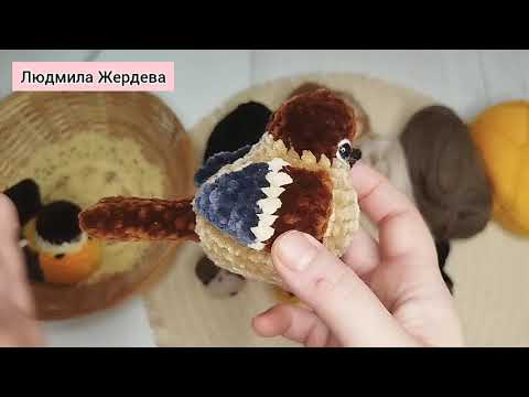 Видео: Обзор игрушек по МК Птички-Невелички: воробей, снегирь, синичка крючком