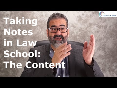Видео: Делать Заметки в Юридической Школе: Содержание