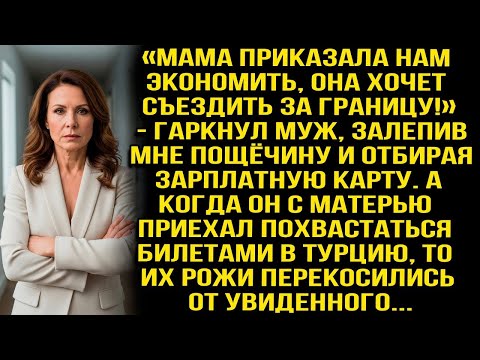 Видео: «Мама приказала экономить, она хочет съездить за границу!» Муж залепил пощёчину и отобрал карту...