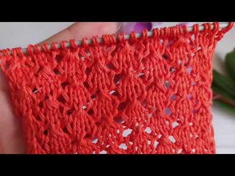 Видео: Шикарный ажурный узор спицами / Простой узор спицами #23