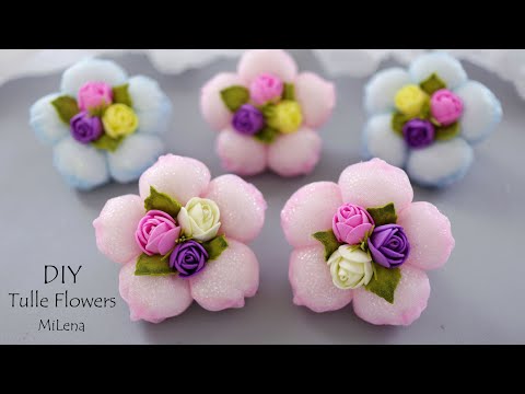 Видео: 🌸 ОБЪЕМНЫЕ ЦВЕТЫ ИЗ ФАТИНА 🌸 VOLUMINOUS TULLE FLOWERS 🌸