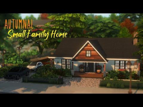 Видео: Осенний небольшой семейный дом | Болтливый скоростной дом | CC | Sims 4