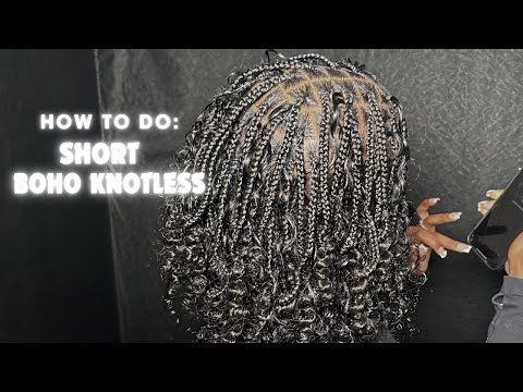 Видео: Как заплести короткую косу без узлов в стиле бохо | Советы по плетению | Подробные советы | Бохо-...