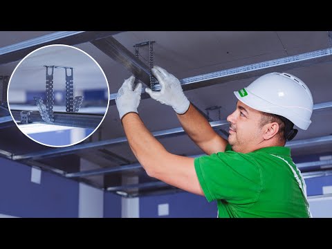 Видео: Suspended Ceiling C2-1 with Adjusting Bracket/ Окачен таван C2-1 с Директен окачвач