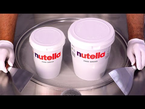 Видео: АСМР | Как приготовить массивную Нутеллу — роллы с мороженым | Сытно и вкусно (без разговоров)