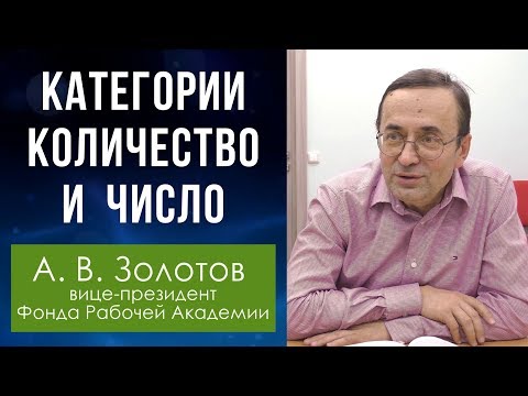 Видео: Диалектика. 16. Категории количество и число. Профессор А.В.Золотов.