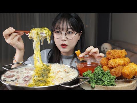 Видео: Ризотто со сливочным сыром и жареными креветками Mukbang Asmr