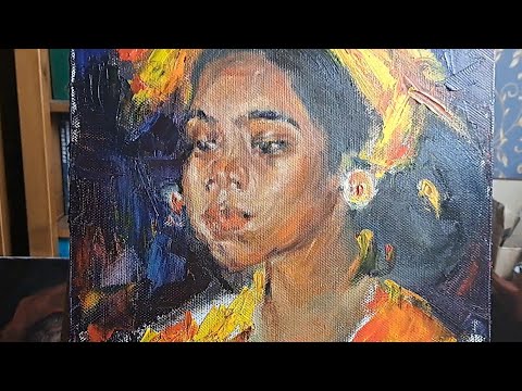 Видео: Копирую Николая Фешина. Храмовая танцовщица. My experience of copying Fechin Nikolai.