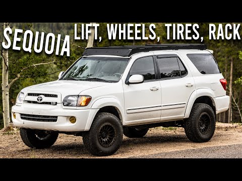 Видео: Toyota Sequoia Minimal Overland Build — Just Right (лифт первого поколения, колеса, шины, багажник)