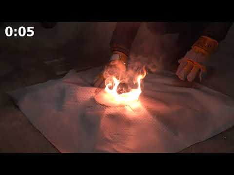Видео: Испытание противопожарного полотна. Магний