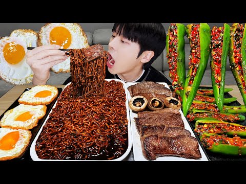 Видео: МУКБАНГ АСМР | Рецепт корейского кимчи! лапша из черной фасоли, яичница, стейк! Корейская еда