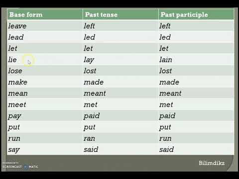 Видео: Ағылшын тілі бұрыс етістіктер