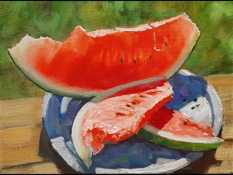 Видео: Рисуем арбуз / Drawing Watermelon.Vugar Mamedov