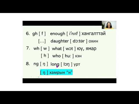 Видео: Англи хэлний хичээл 2  -  Хос эгшиг, гийгүүлэгчийн дуудлага