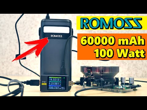 Видео: СУПЕР МОЩНЫЙ И ЕМКИЙ ПОВЕРБАНК Romoss PMT60 60000 mAh 100w 👉 Type-C, USB-A, QC4, QC5, PD3 0, PPS