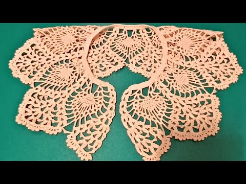 Видео: Ажурный воротник крючком. Вторая часть. Крючок для начинающих.