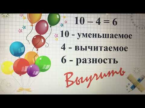 Видео: Компоненты вычитания (1 класс)