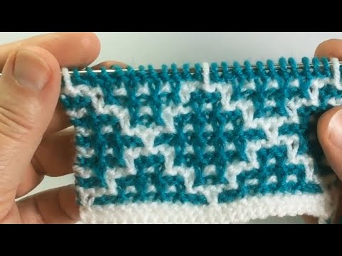 Видео: Ромбы, мозаичный узор / Вязание спицами / Easy japanese knit pattern.