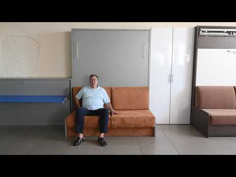 Видео: Вертикальная шкаф-кровать, с механизмом дивана МТД-36