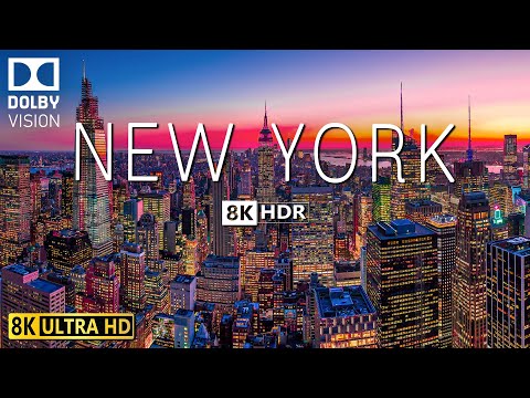 Видео: НЬЮ-ЙОРК Видео 8K Ultra HD с мягкой фортепианной музыкой — 60 кадров в секунду — фильм о природе 8K