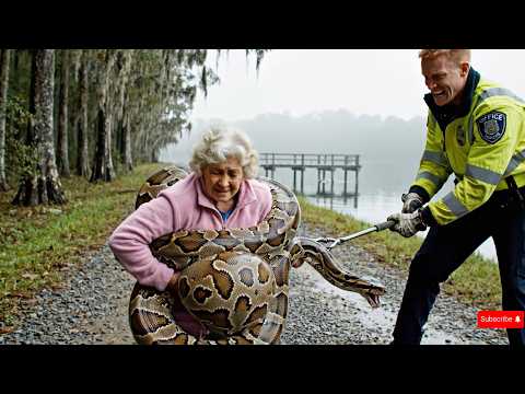 Видео: Служба контроля за животными: смелое спасение бабушки и щенка бигля от гигантского бирманского пи...
