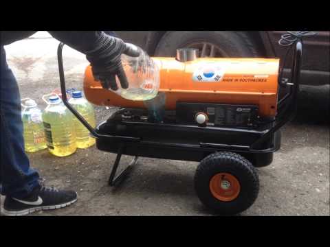 Видео: Отапливаем гараж тепловой дизельной пушкой косвенного нагрева