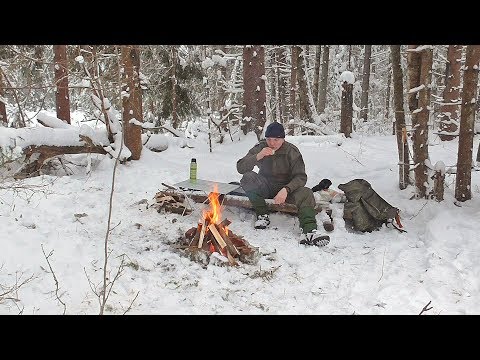 Видео: Однодневный поход. Зимний лес. Мясо на костре I Hike to the winter forest.