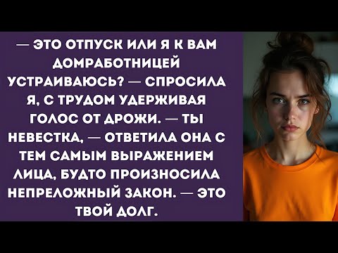 Видео: — Это отпуск или я к вам домработницей устраиваюсь? — спросила я, с трудом удерживая голос от дрожи.