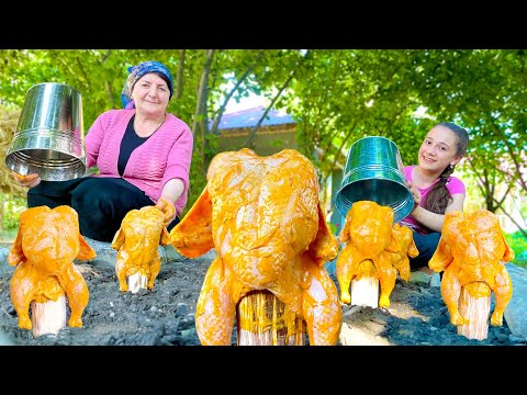 Видео: Идеально прожаренная целая курица под ведром! Необычный рецепт от бабушки!