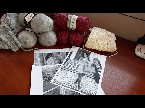 Видео: Платье (туника, пуловер) спицами. Часть 2. Вяжем образец 21-41 ряды.