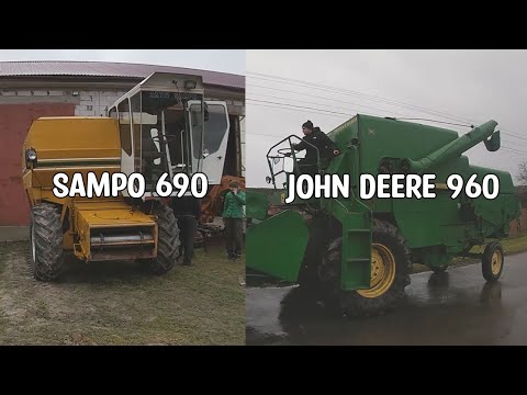 Видео: Sampo 690 із Гощі в Хмільник. Майданчик пана Валерія.  John Deere 960 із Корця на Дубровицю