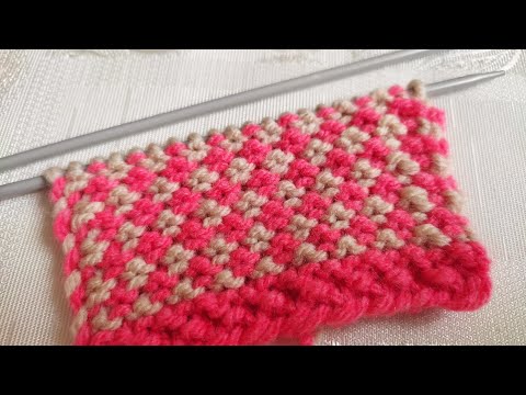 Видео: ШИКАРНЫЙ ДВУХЦВЕТНЫЙ ЛЕНИВЫЙ ЖАККАРД СПИЦАМИ, для кардиганов, жилетов и даже для детской одежды.